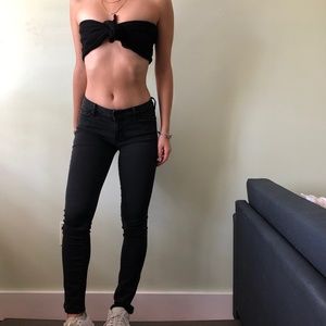 Black low rise jeans